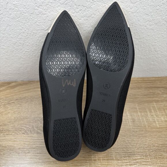 Vivaia Pointed-Toe Ballet Flats Aria 5° SIZE EU 39 | US 8 Black Cream Comfort - Picture 8 of 13